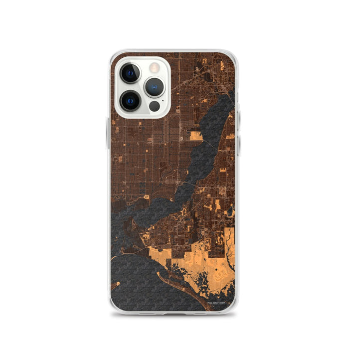 Custom Cape Coral Florida Map iPhone 12 Pro Phone Case in Ember