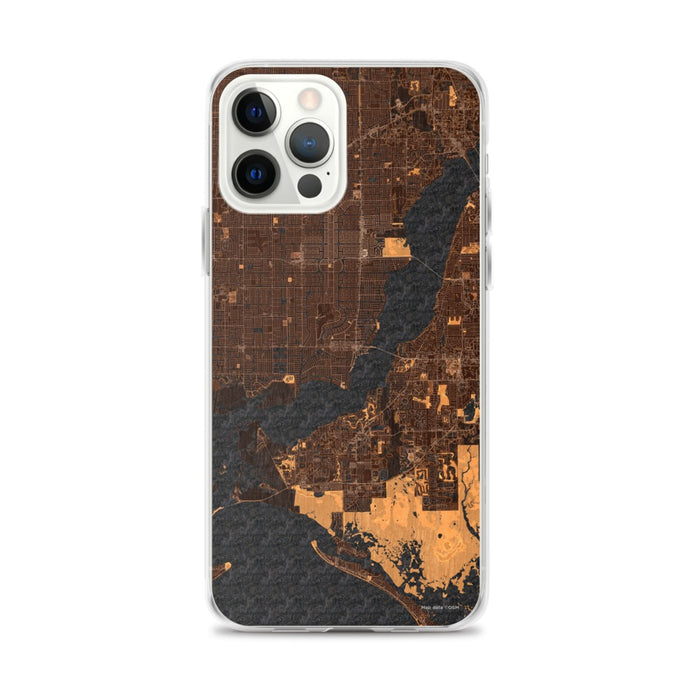 Custom Cape Coral Florida Map iPhone 12 Pro Max Phone Case in Ember