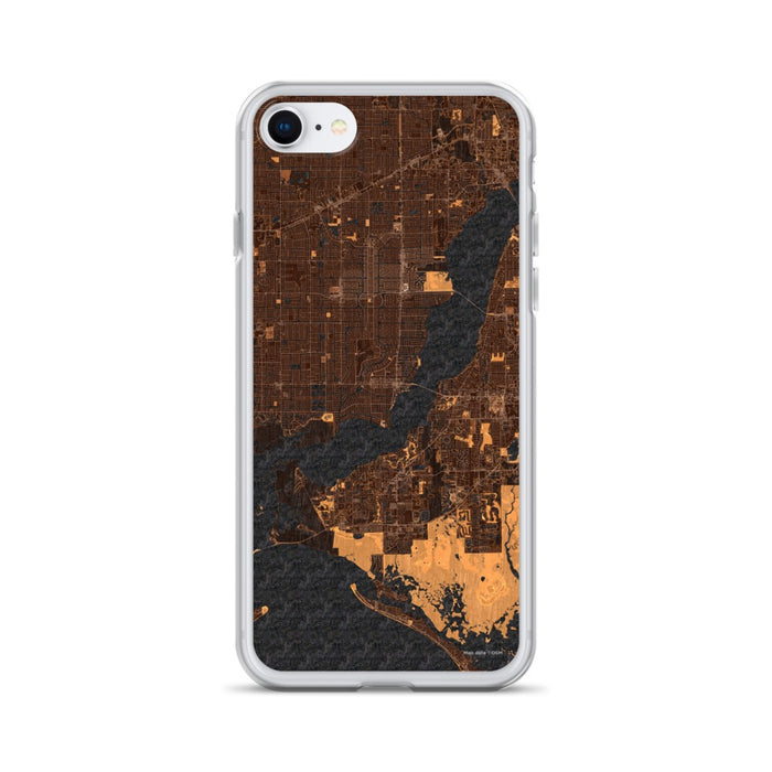 Custom Cape Coral Florida Map iPhone SE Phone Case in Ember