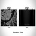Rendered View of Cape Coral Florida Map Engraving on 6oz Stainless Steel Flask in Black