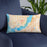 Custom Cape Coral Florida Map Throw Pillow in Watercolor on Blue Colored Chair