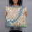 Person holding 18x18 Custom Cape Coral Florida Map Throw Pillow in Woodblock