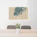 24x36 Cape May New Jersey Map Print Lanscape Orientation in Afternoon Style Behind 2 Chairs Table and Potted Plant