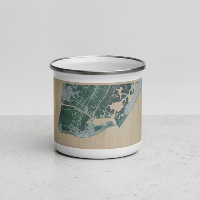 Front View Custom Cape May New Jersey Map Enamel Mug in Afternoon