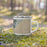 Right View Custom Cape May New Jersey Map Enamel Mug in Afternoon on Grass With Trees in Background
