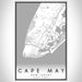 Cape May New Jersey Map Print Portrait Orientation in Classic Style With Shaded Background