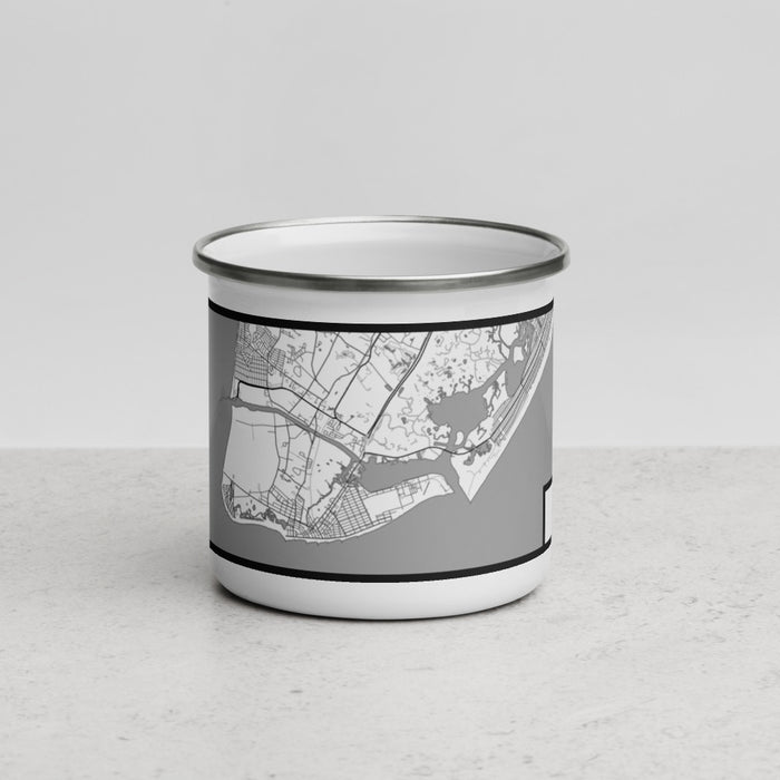 Front View Custom Cape May New Jersey Map Enamel Mug in Classic
