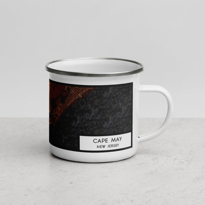 Right View Custom Cape May New Jersey Map Enamel Mug in Ember