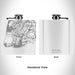 Rendered View of Cape May New Jersey Map Engraving on 6oz Stainless Steel Flask in White