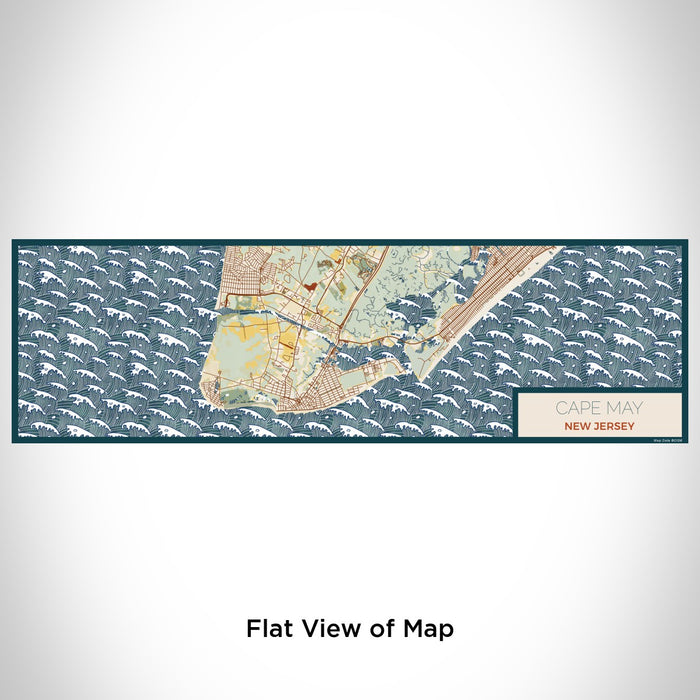 Flat View of Map Custom Cape May New Jersey Map Enamel Mug in Woodblock