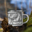 Right View Custom Capitol Peak Colorado Map Enamel Mug in Classic on Grass With Trees in Background