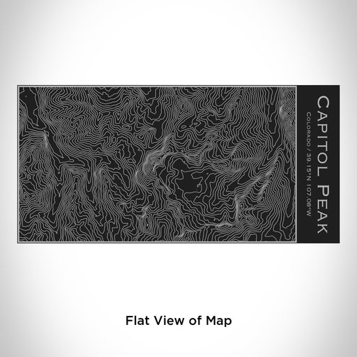 Rendered View of Capitol Peak Colorado Map Engraving on 17oz Stainless Steel Insulated Cola Bottle in Black