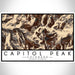 Capitol Peak Colorado Map Print Landscape Orientation in Ember Style With Shaded Background