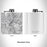 Rendered View of Capitol Peak Colorado Map Engraving on 6oz Stainless Steel Flask in White