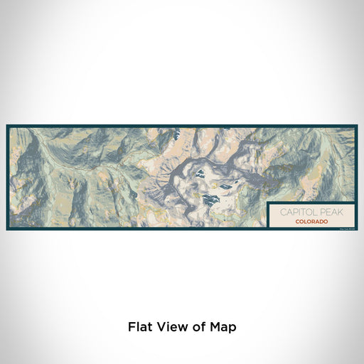 Flat View of Map Custom Capitol Peak Colorado Map Enamel Mug in Woodblock