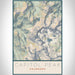 Capitol Peak Colorado Map Print Portrait Orientation in Woodblock Style With Shaded Background