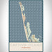 Captiva Island Florida Map Print Portrait Orientation in Woodblock Style With Shaded Background