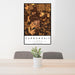 24x36 Carbondale Illinois Map Print Portrait Orientation in Ember Style Behind 2 Chairs Table and Potted Plant
