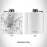 Rendered View of Carbondale Illinois Map Engraving on 6oz Stainless Steel Flask in White