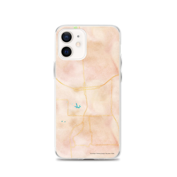 Custom Carbondale Illinois Map iPhone 12 Phone Case in Watercolor