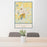 24x36 Carbondale Illinois Map Print Portrait Orientation in Woodblock Style Behind 2 Chairs Table and Potted Plant