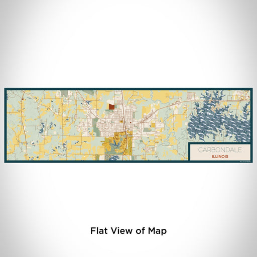 Flat View of Map Custom Carbondale Illinois Map Enamel Mug in Woodblock