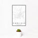 12x18 Carlisle Pennsylvania Map Print Portrait Orientation in Classic Style With Small Cactus Plant in White Planter