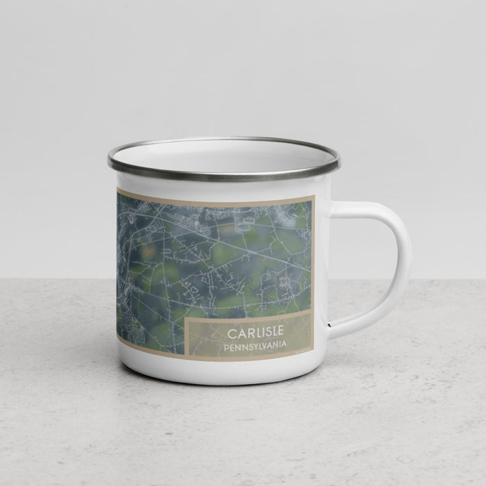 Right View Custom Carlisle Pennsylvania Map Enamel Mug in Afternoon