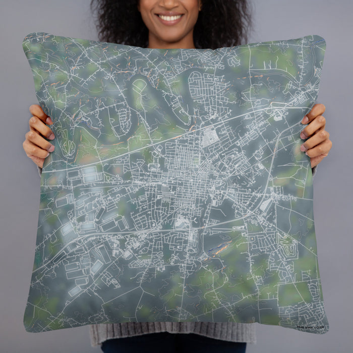 Person holding 22x22 Custom Carlisle Pennsylvania Map Throw Pillow in Afternoon