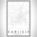 Carlisle Pennsylvania Map Print Portrait Orientation in Classic Style With Shaded Background