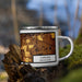 Right View Custom Carlisle Pennsylvania Map Enamel Mug in Ember on Grass With Trees in Background