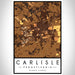 Carlisle Pennsylvania Map Print Portrait Orientation in Ember Style With Shaded Background