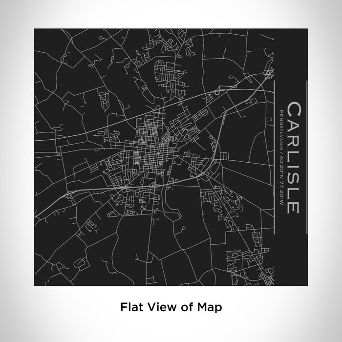 Rendered View of Carlisle Pennsylvania Map Engraving on 17oz Stainless Steel Insulated Tumbler in Black