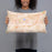 Person holding 20x12 Custom Carlisle Pennsylvania Map Throw Pillow in Watercolor