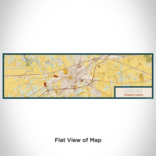 Flat View of Map Custom Carlisle Pennsylvania Map Enamel Mug in Woodblock
