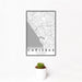 12x18 Carlsbad California Map Print Portrait Orientation in Classic Style With Small Cactus Plant in White Planter