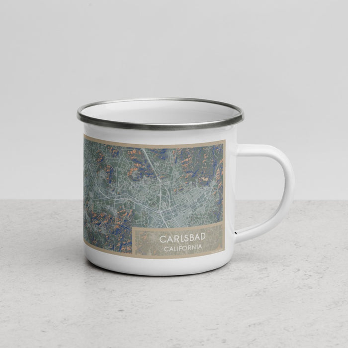 Right View Custom Carlsbad California Map Enamel Mug in Afternoon