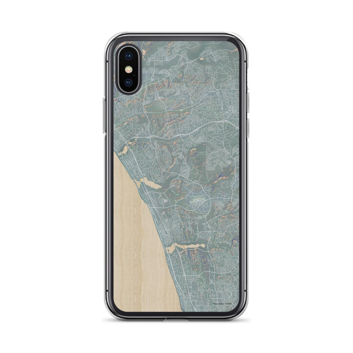 Custom iPhone X/XS Carlsbad California Map Phone Case in Afternoon
