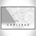 Carlsbad California Map Print Landscape Orientation in Classic Style With Shaded Background