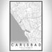 Carlsbad California Map Print Portrait Orientation in Classic Style With Shaded Background