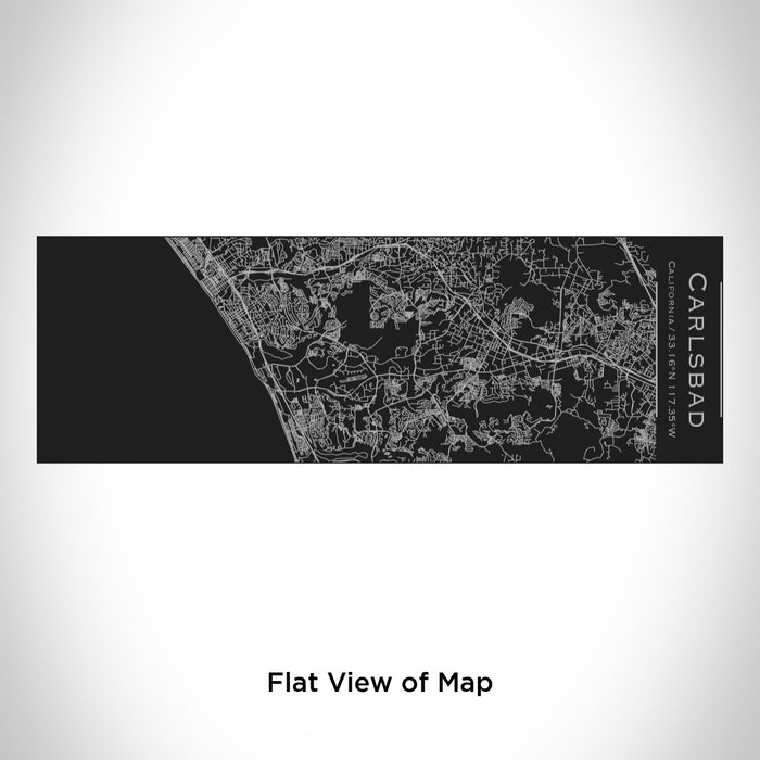Rendered View of Carlsbad California Map Engraving on 10oz Stainless Steel Insulated Cup with Sliding Lid in Black