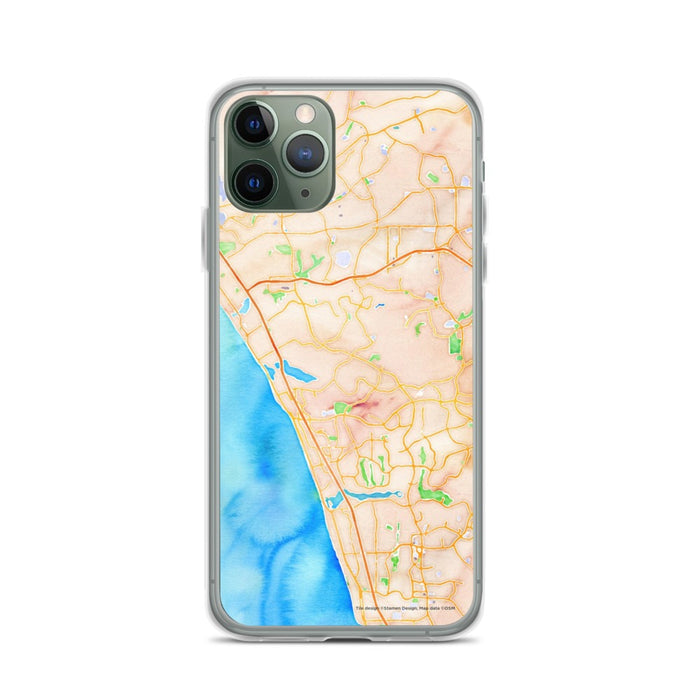 Custom iPhone 11 Pro Carlsbad California Map Phone Case in Watercolor