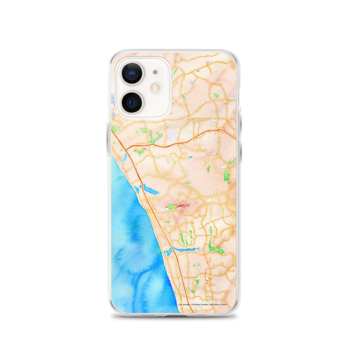 Custom iPhone 12 Carlsbad California Map Phone Case in Watercolor