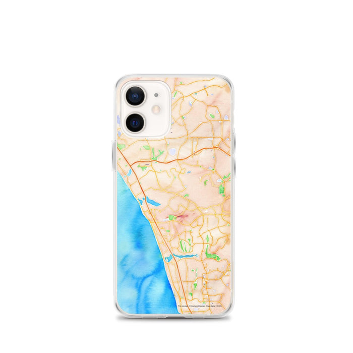 Custom iPhone 12 mini Carlsbad California Map Phone Case in Watercolor