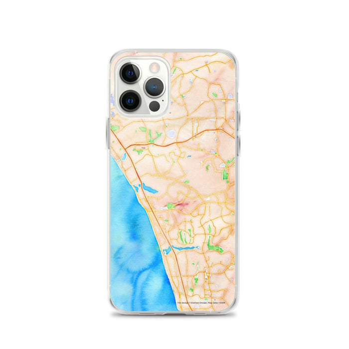 Custom iPhone 12 Pro Carlsbad California Map Phone Case in Watercolor