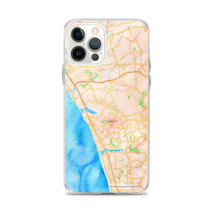 Custom iPhone 12 Pro Max Carlsbad California Map Phone Case in Watercolor