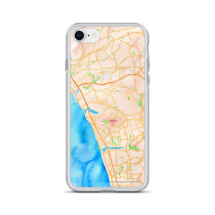 Custom iPhone SE Carlsbad California Map Phone Case in Watercolor
