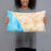 Person holding 20x12 Custom Carlsbad California Map Throw Pillow in Watercolor
