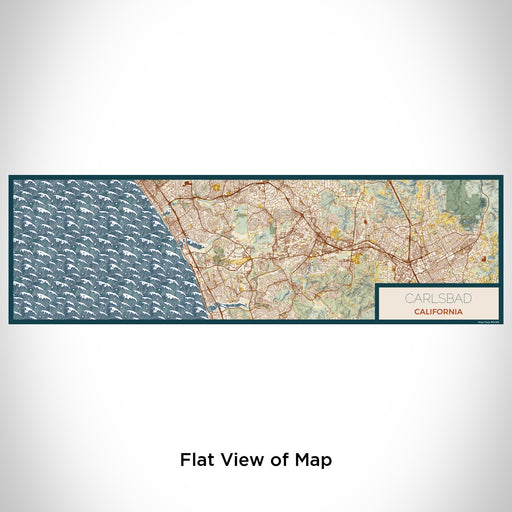 Flat View of Map Custom Carlsbad California Map Enamel Mug in Woodblock