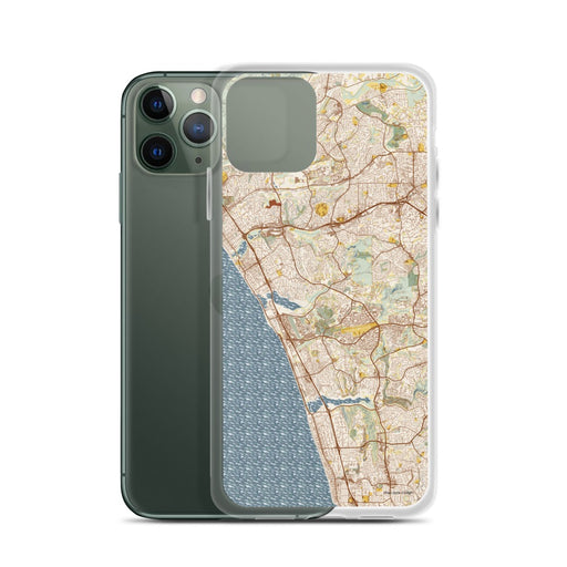 Custom Carlsbad California Map Phone Case in Woodblock
